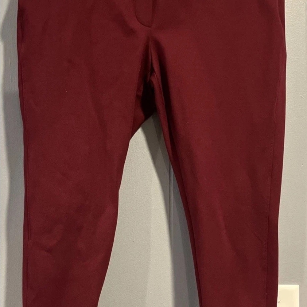 Chico's Size 3P US 16 Petite Maroon Tailored Ponte Leggings Pull On